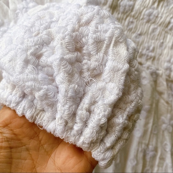 🐚 MISA LOS ANGELES BOHO WHITE FLORAL EMBROIDERY COLD SHOULDER LONG SLEEV… - Picture 9 of 16